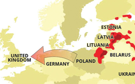Bản đồ cho thấy sự lây lan của ASF trên khắp châu Âu Ảnh: Express.co.uk