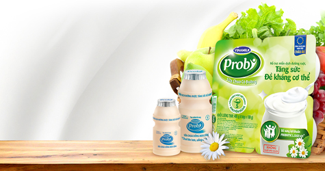 Probiotics được ứng dụng trong các sản phẩm sữa chua ăn và uống Probi của Vinamilk, đặc biệt dòng sản phẩm ít đường phù hợp với nhu cầu của các chị em phụ nữ.