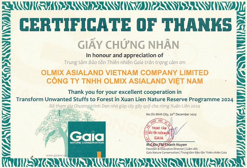 Olmix Asialand Việt Nam hành trình xanh