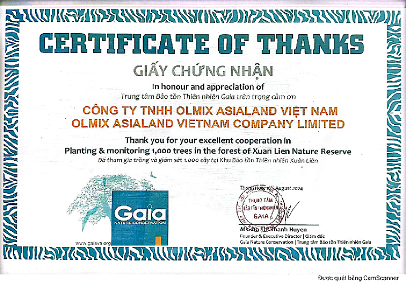 Olmix Asialand Việt Nam hành trình xanh