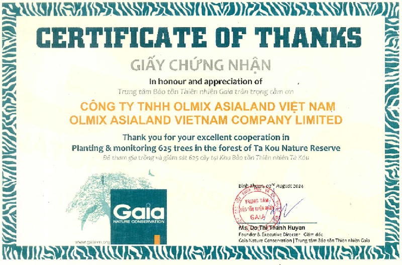 Olmix Asialand Việt Nam hành trình xanh
