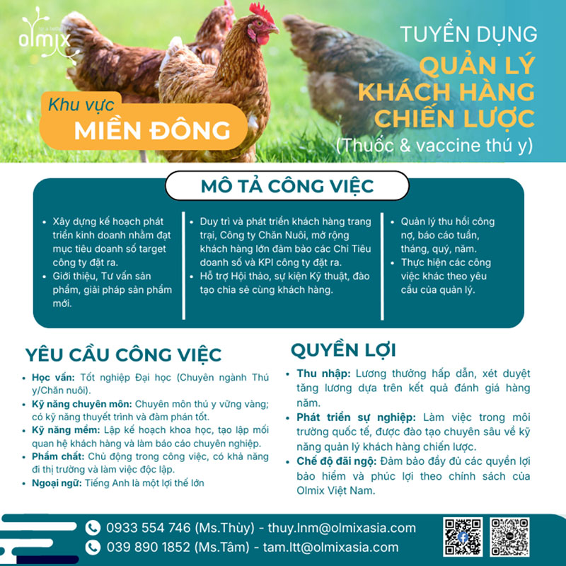 Olmix Asialand Việt Nam tuyển dụng